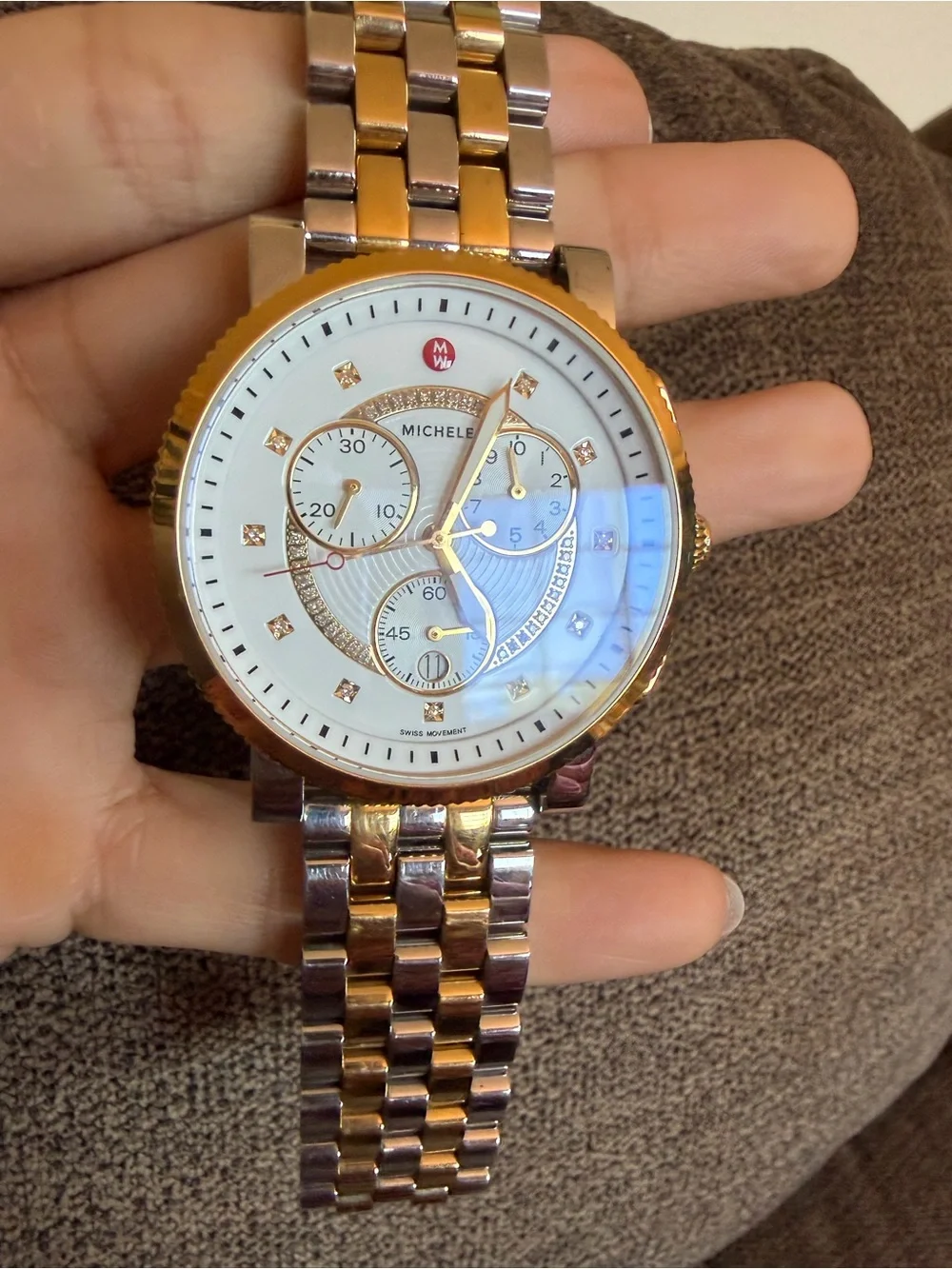MICHELE Sport Two-Tone Diamond Chronograph Swiss Watch